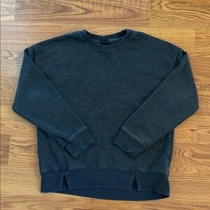 Girls Dark Grey Charcoal Pullover Sweatshirt